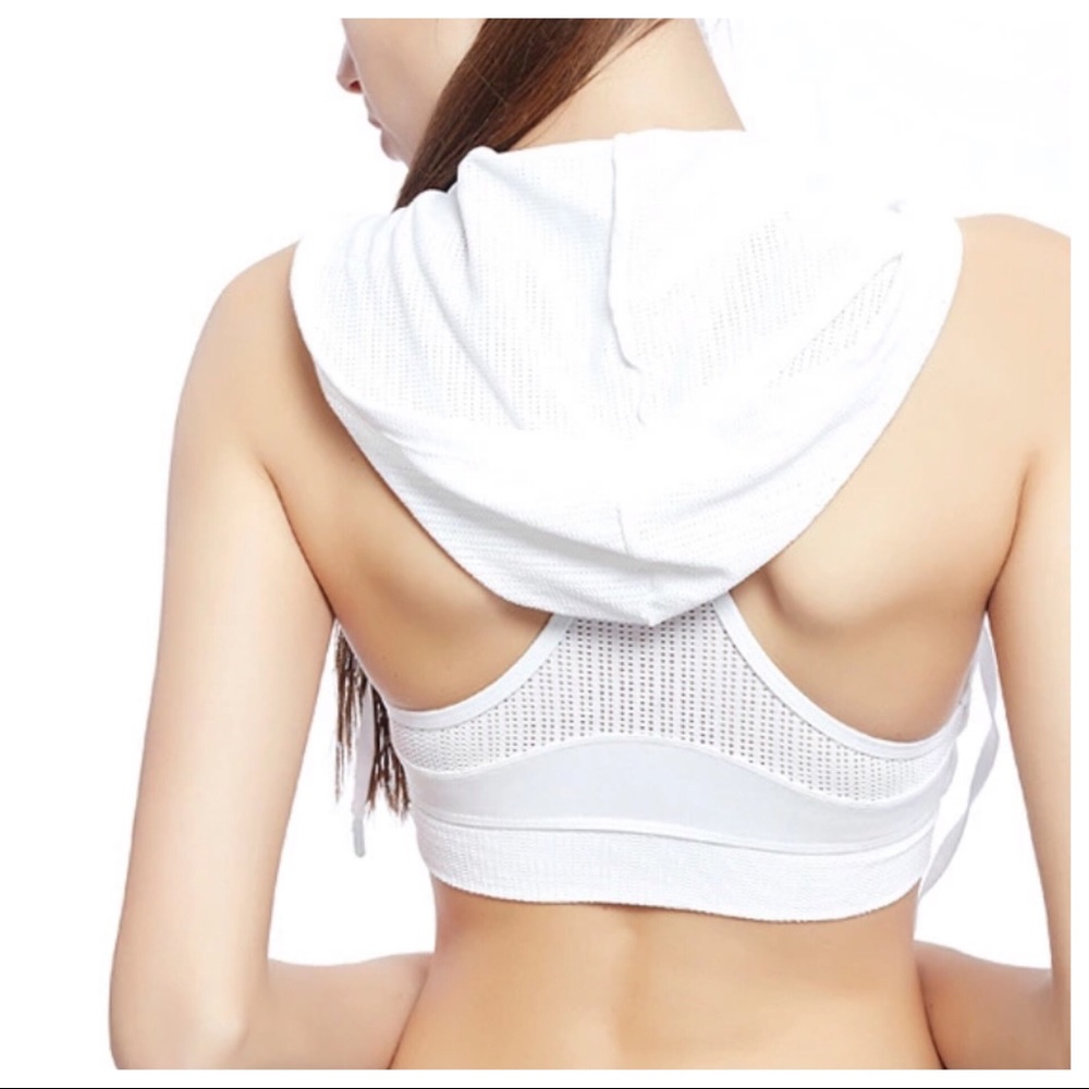 Sports bra with hoodie